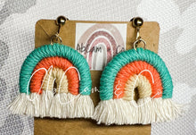Load image into Gallery viewer, Macrame Bright Boho Rainbow Earrings
