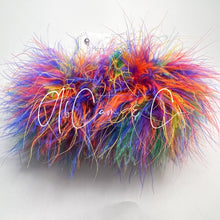 Load image into Gallery viewer, Rainbow Regular Size Fluffy Pom Earrings / Regular Size Puffy Pom Hair Clips
