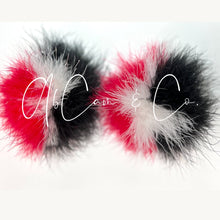 Load image into Gallery viewer, Chirp Chirp Custom Team Fluffy Pom Earrings &amp; Puffy Pom Hair Clips
