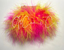 Load image into Gallery viewer, Electric Pink Lemonade Regular Size Fluffy Pom Earrings / Puffy Pom Hair Clips
