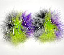 Load image into Gallery viewer, Mistress of all Evil XL Fluffy Pom Earrings or XL Puffy Pom Hair Clips
