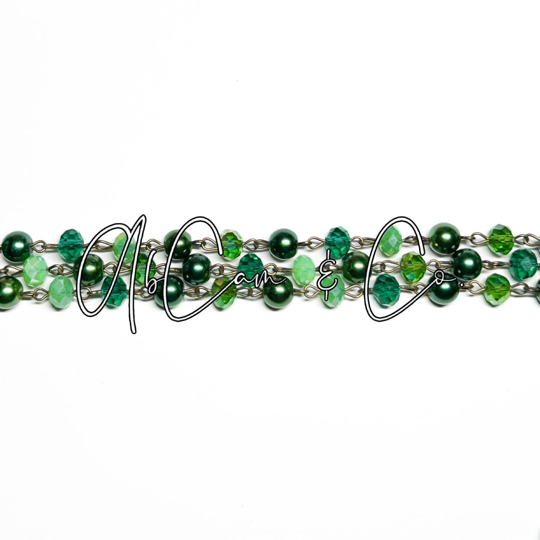 Fancy Green Choker Style Necklace