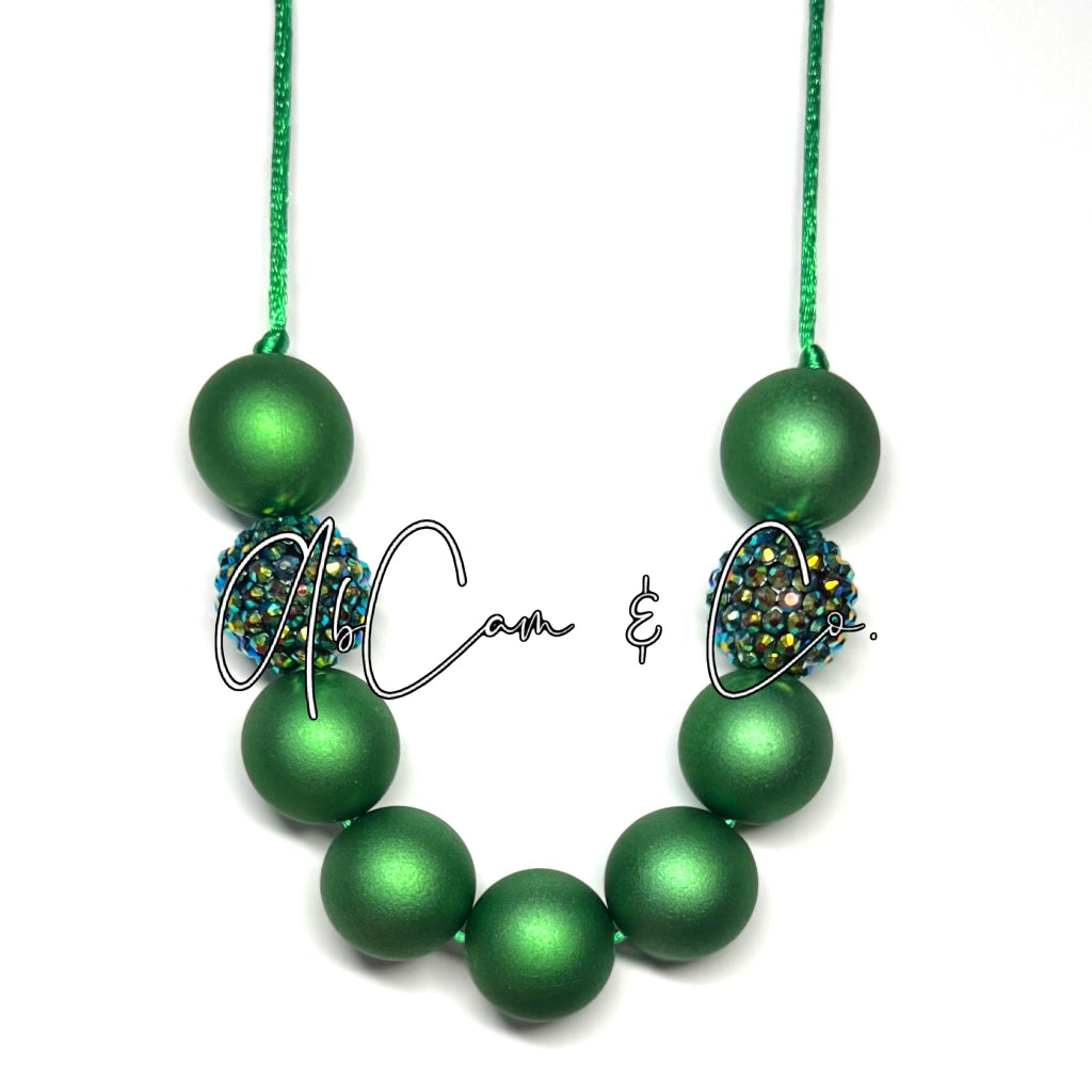 Dark Green Glam Necklace